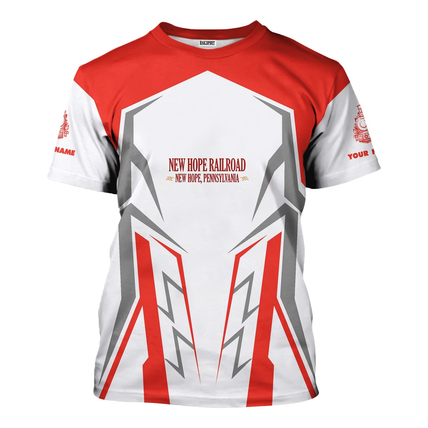 Railspirit Personalized New Hope Railroad T-Shirt Futuristic Design with Custom Job Train Shirt