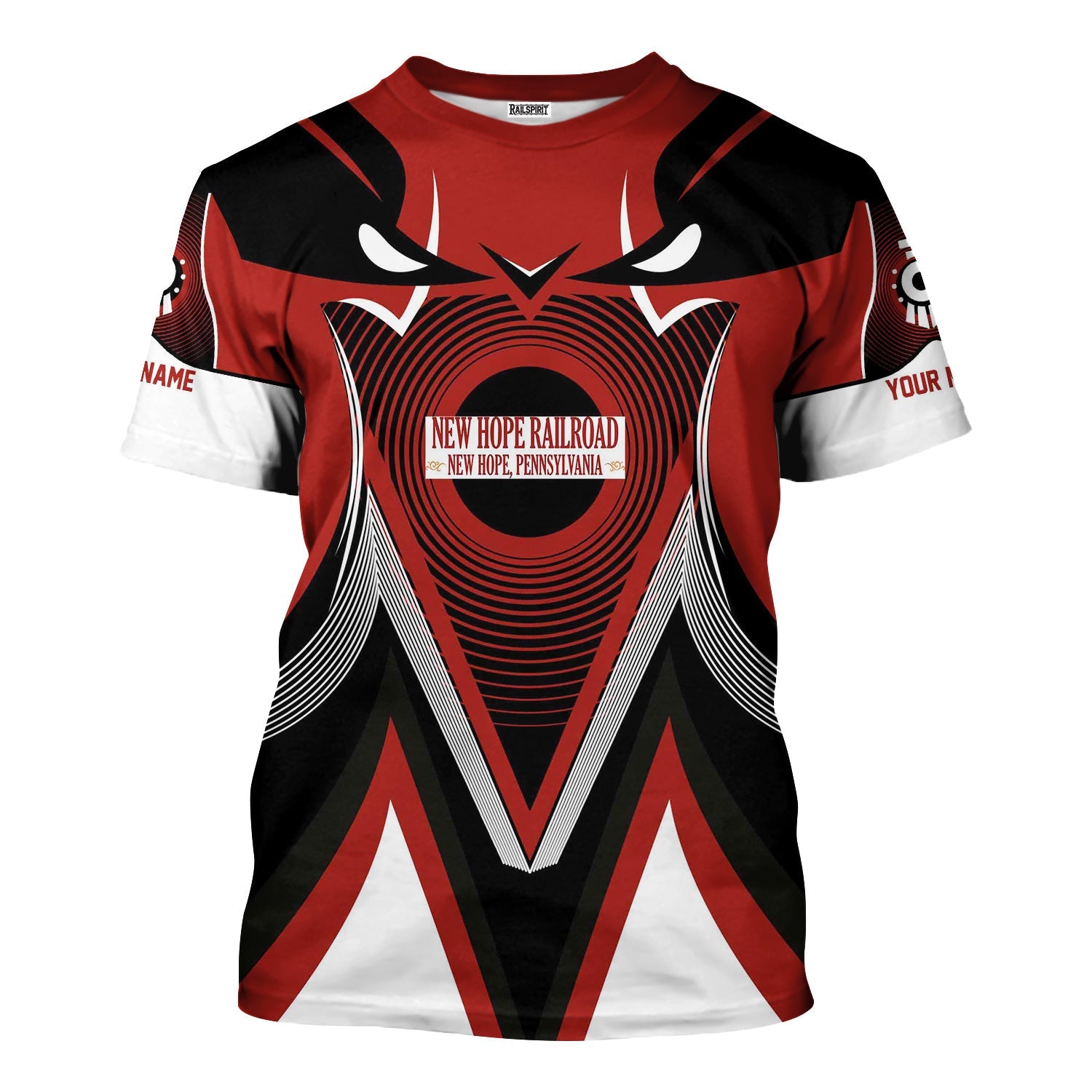 Railspirit Personalized New Hope Railroad T-Shirt Vibrant Graphic Pattern Shirt For Train Enthusiasts