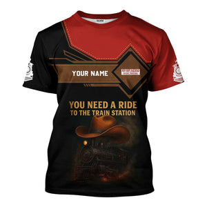 Railspirit Personalized New Hope Railroad T-Shirt You Need A Ride To The Train Station Shirt For Train Lovers