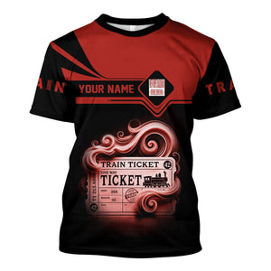 Railspirit Personalized New Hope Railroad T Shirt Train Ticket American Locomotive Printed Train