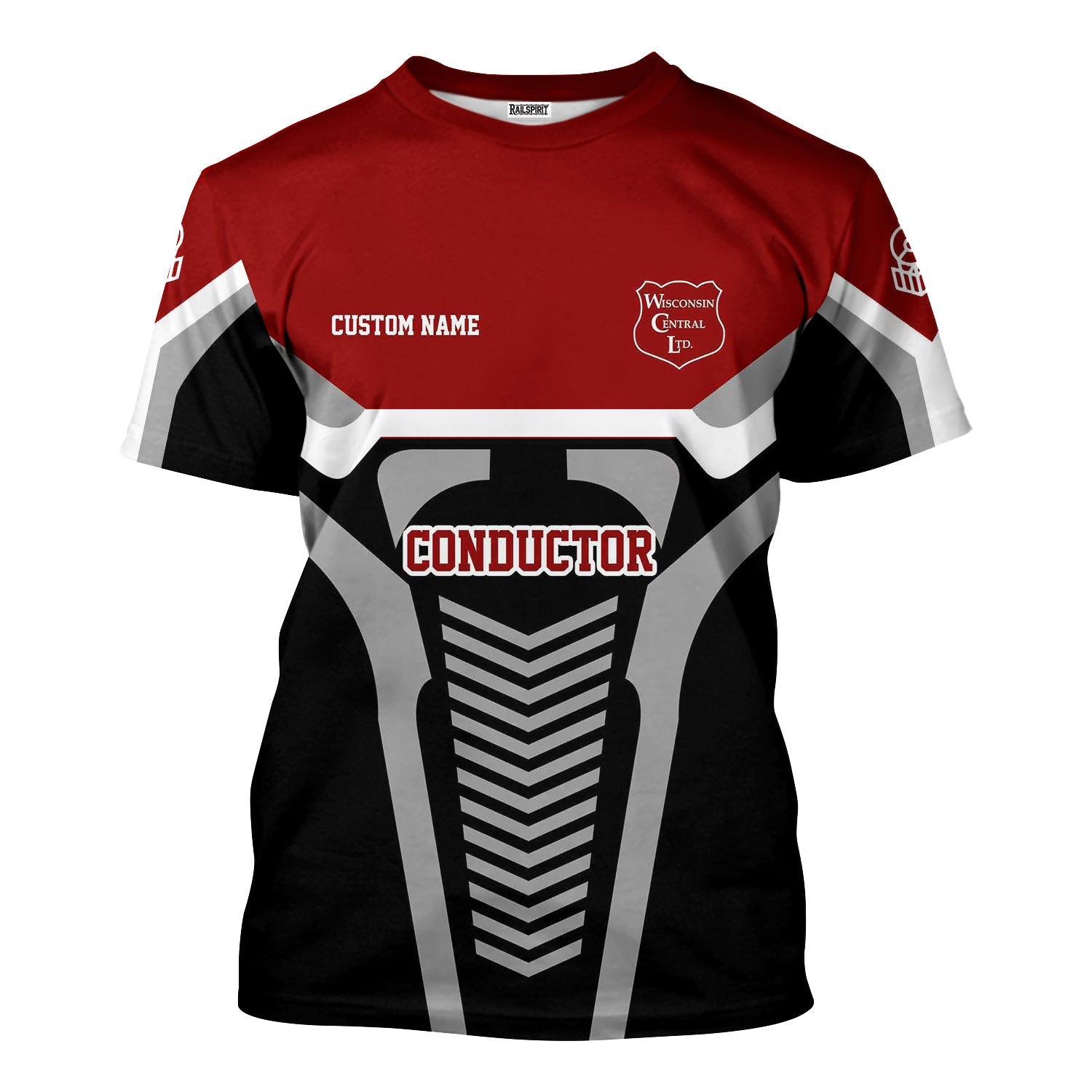 Railspirit Personalized Wisconsin Central Ltd Railroad T-Shirt Track-Inspired with Custom Job Position Train Shirt