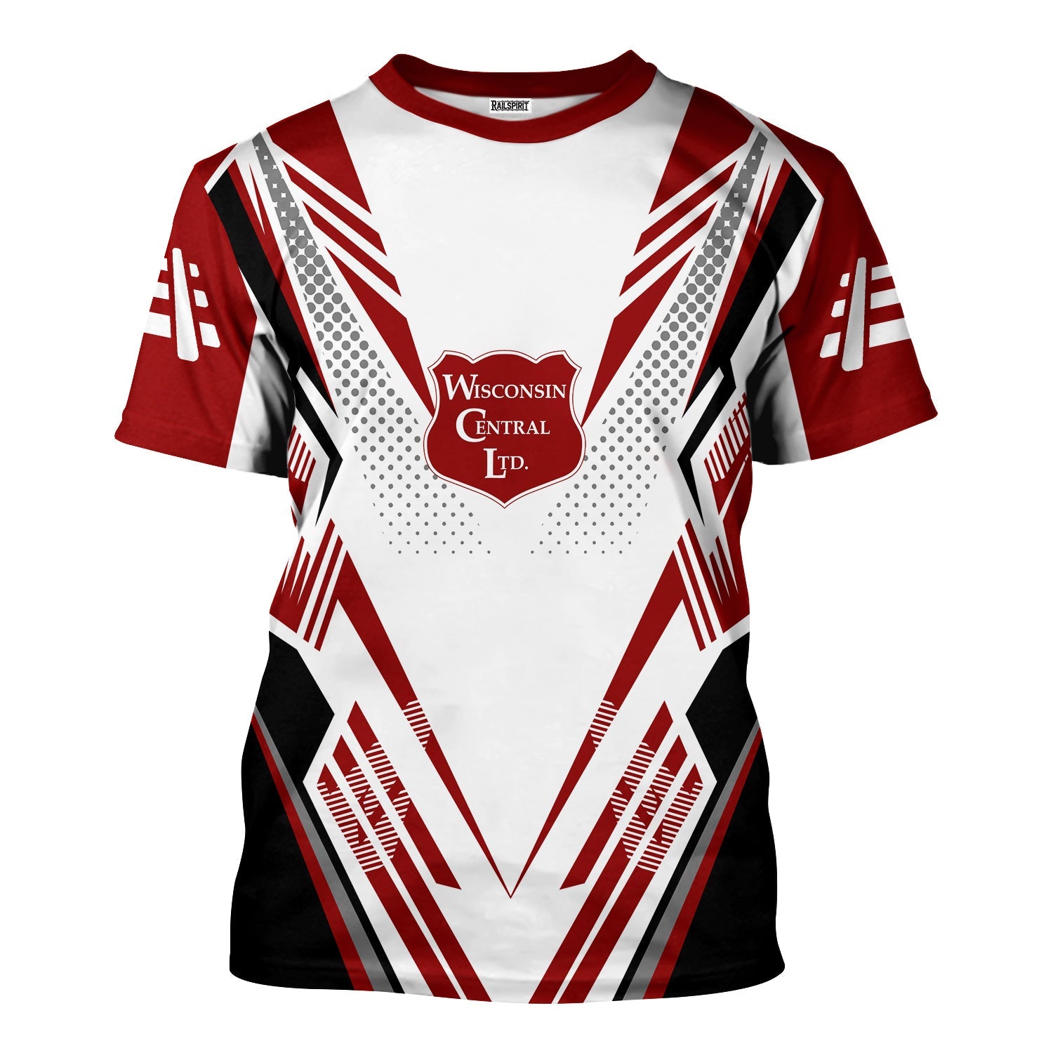 Railspirit Personalized Wisconsin Central Ltd Railroad T-Shirt Railroad Tribute Design Train Shirt for Train Lovers