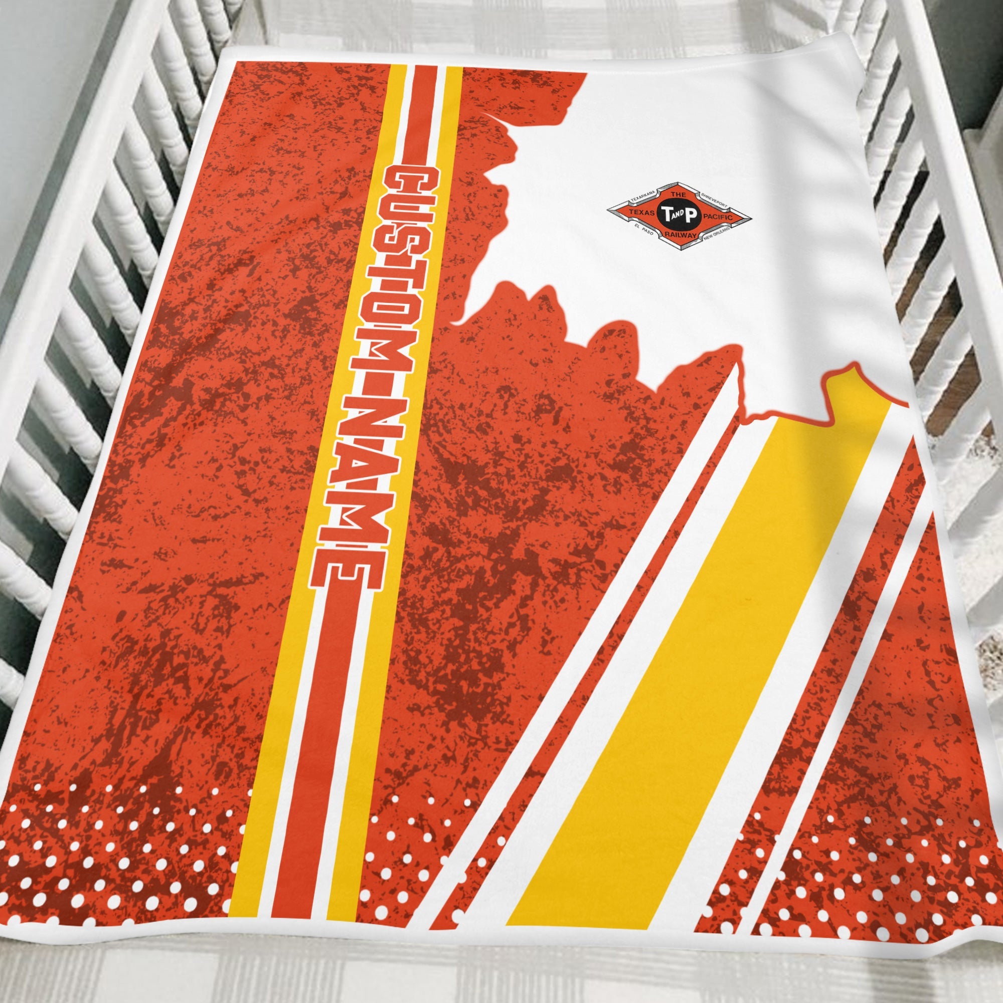 Railspirit Personalized Texas and Pacific Railway Blanket Vintage All Over Printed Blanket