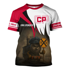 Railspirit Personalized Canadian Pacific Railroad T-Shirt Angry Train Shirt Gift Idea For Train Lover
