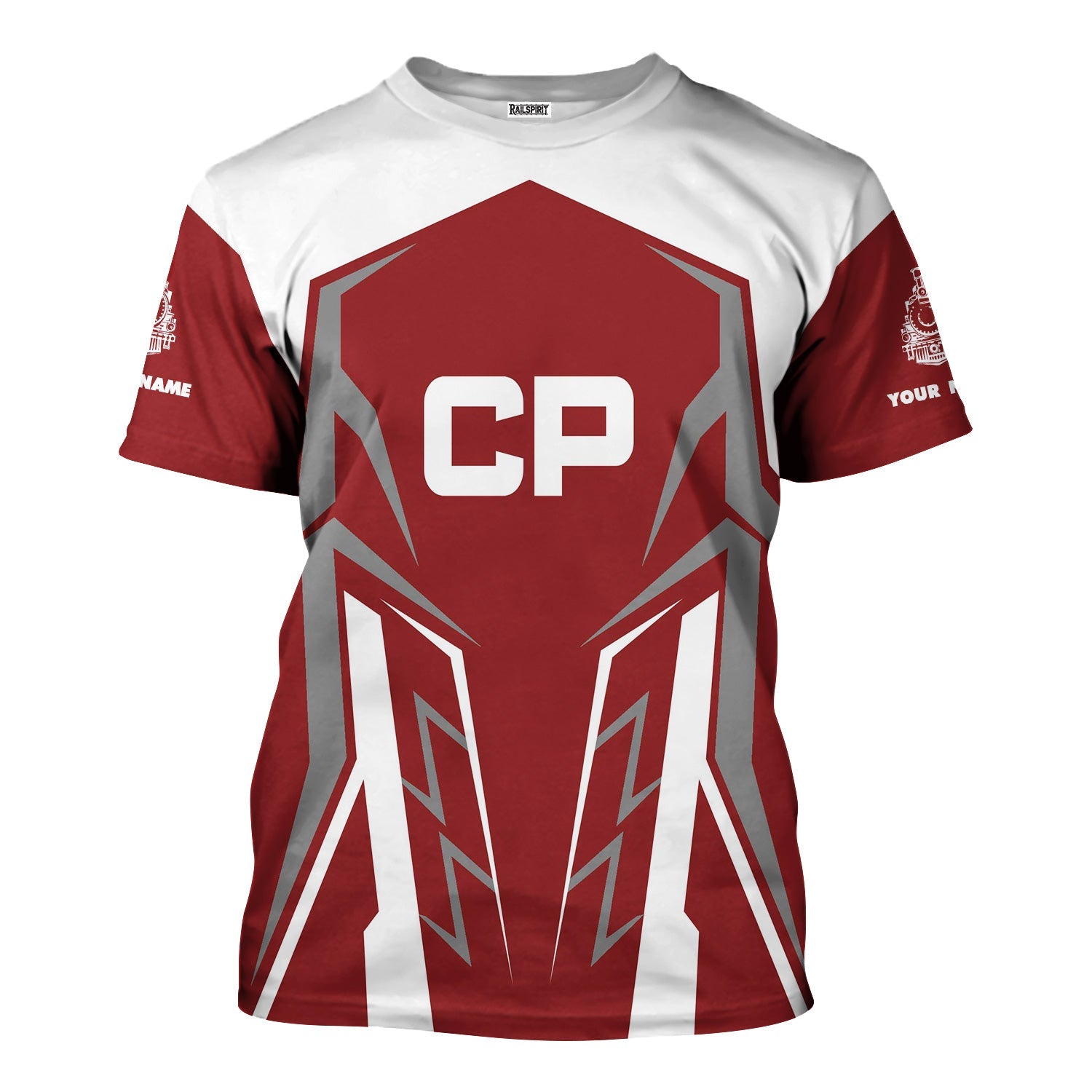 Railspirit Personalized Canadian Pacific Railroad T-Shirt Futuristic Design with Custom Job Train Shirt