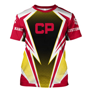 Railspirit Personalized Canadian Pacific Railroad T-Shirt Lightning Graphic Style Shirt Gift Idea For Train Lover