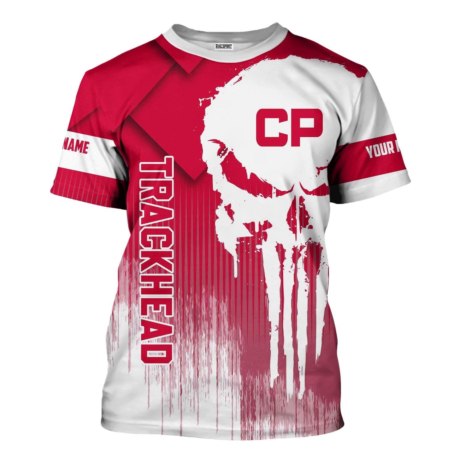 Railspirit Personalized Canadian Pacific Railroad T-Shirt Skull Design with Custom Job Train Shirt for Trackhead Crew