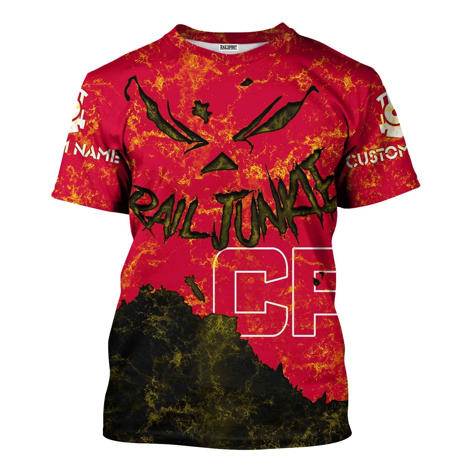 Railspirit Personalized Canadian Pacific Railroad T-Shirt Torn Graphic Style Train Shirt For Rail Junkie