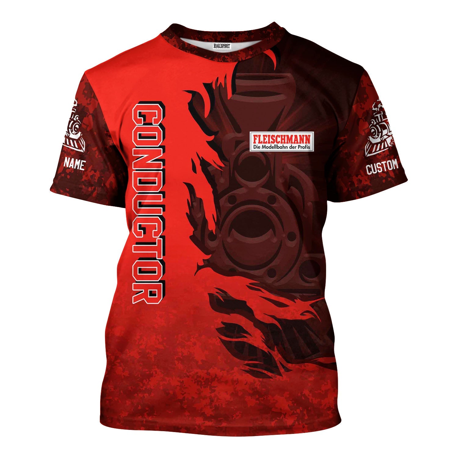 Railspirit Personalized Fleischmann And Western Railroad T-Shirt Blazing Style with Custom Position Train Shirt