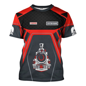 Railspirit Personalized Fleischmann And Western Railroad T-Shirt Steam Locomotive Engine Graphic Train Shirt All Over Print