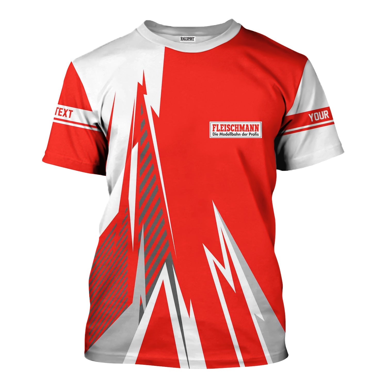 Railspirit Personalized Fleischmann And Western Railroad T-Shirt Lightning-Inspired Railway Style Shirt For Train Lovers