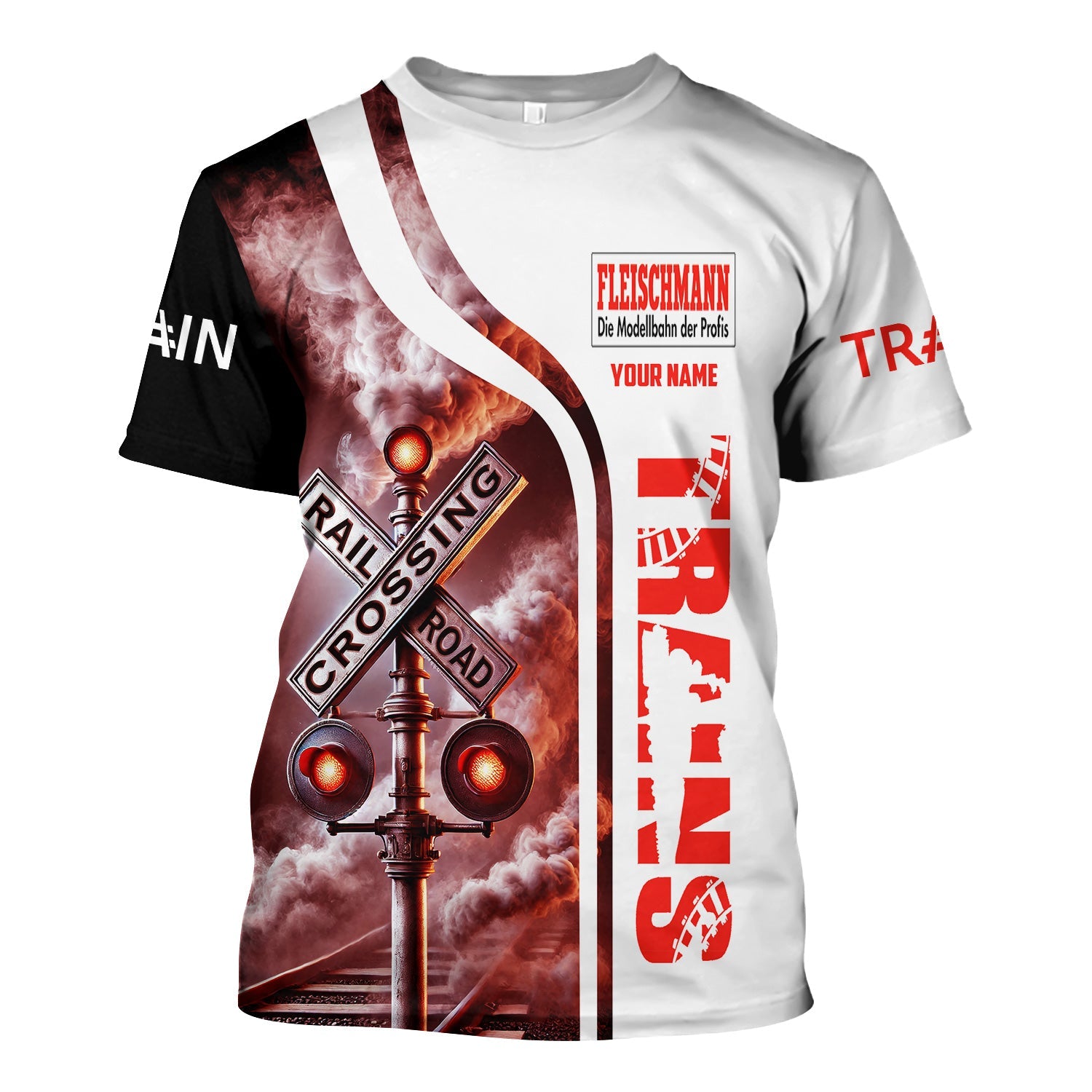 Railspirit Custom Name Fleischmann And Western Railroad T Shirt Railroad Crossing Sign Train Shirt All Over Print