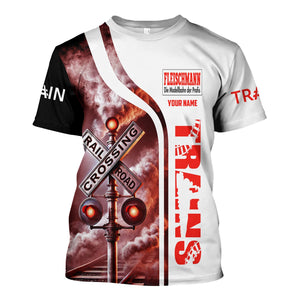 Railspirit Custom Name Fleischmann And Western Railroad T Shirt Railroad Crossing Sign Train Shirt All Over Print