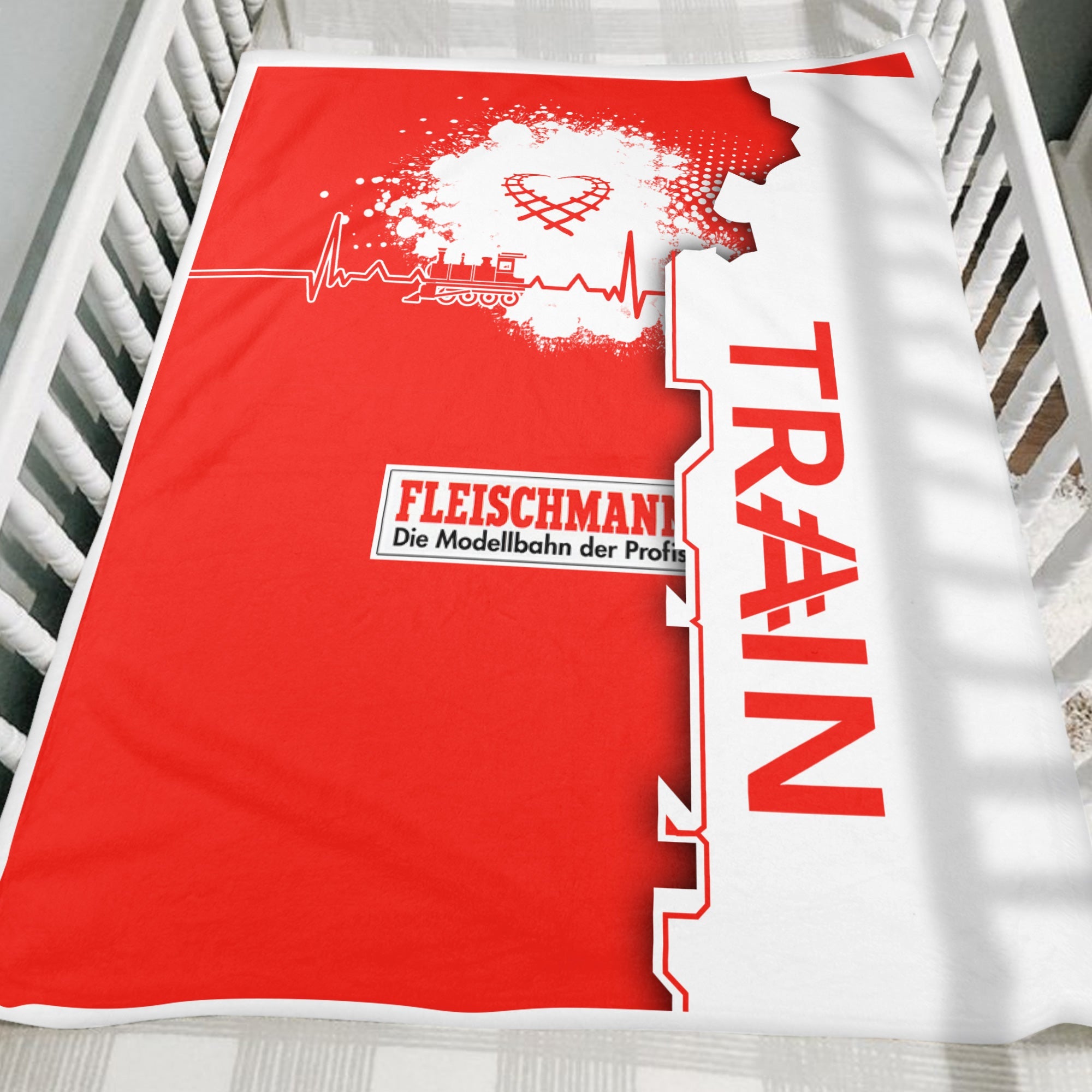 Railspirit Fleischmann And Western Railroad Blanket Engine Heartbeat and Track Love Style Blanket Gift Idea For Train Lovers