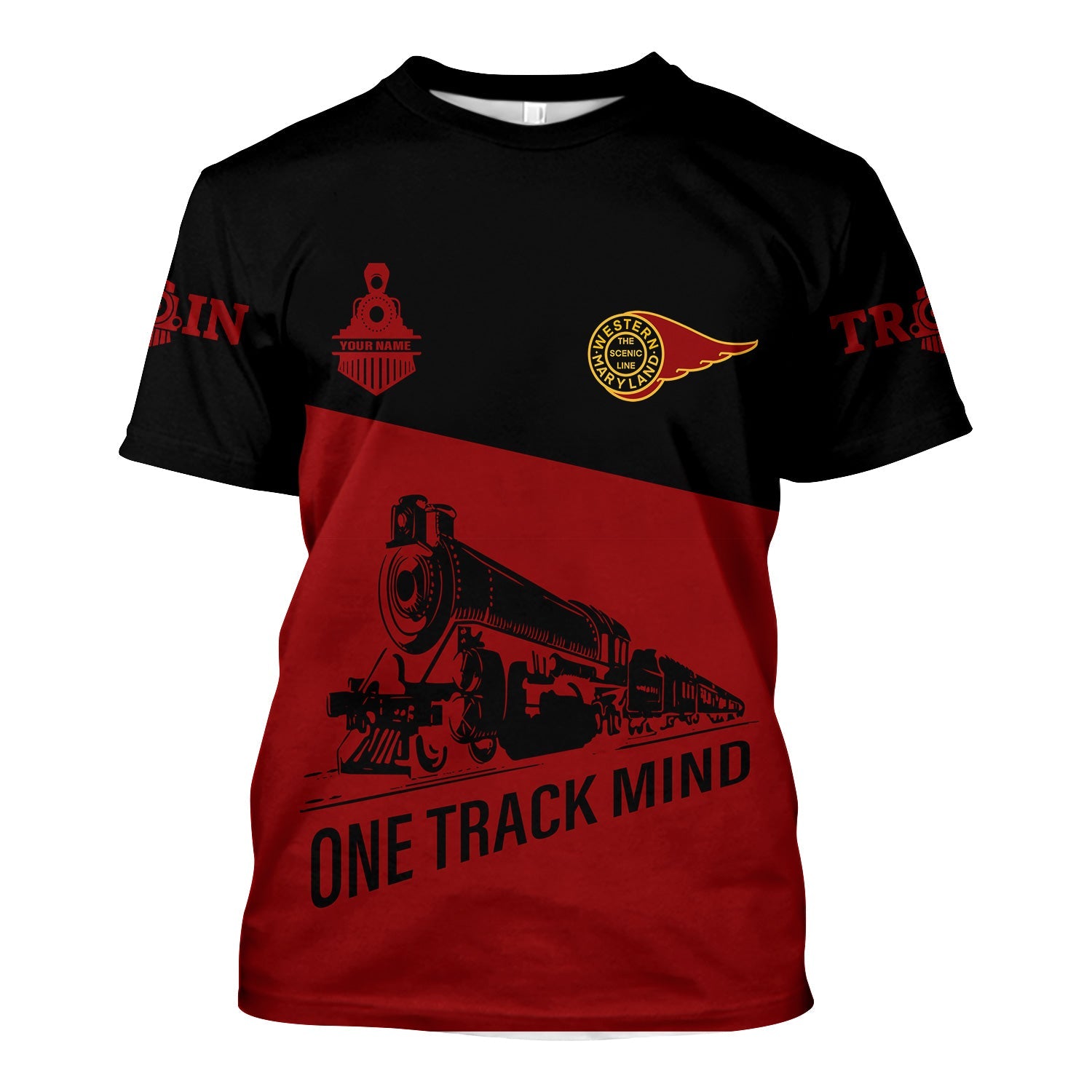 Railspirit Personalized Western Maryland Railway T Shirt One Track Mind Unisex Train Shirt Gift Idea For Train Lover