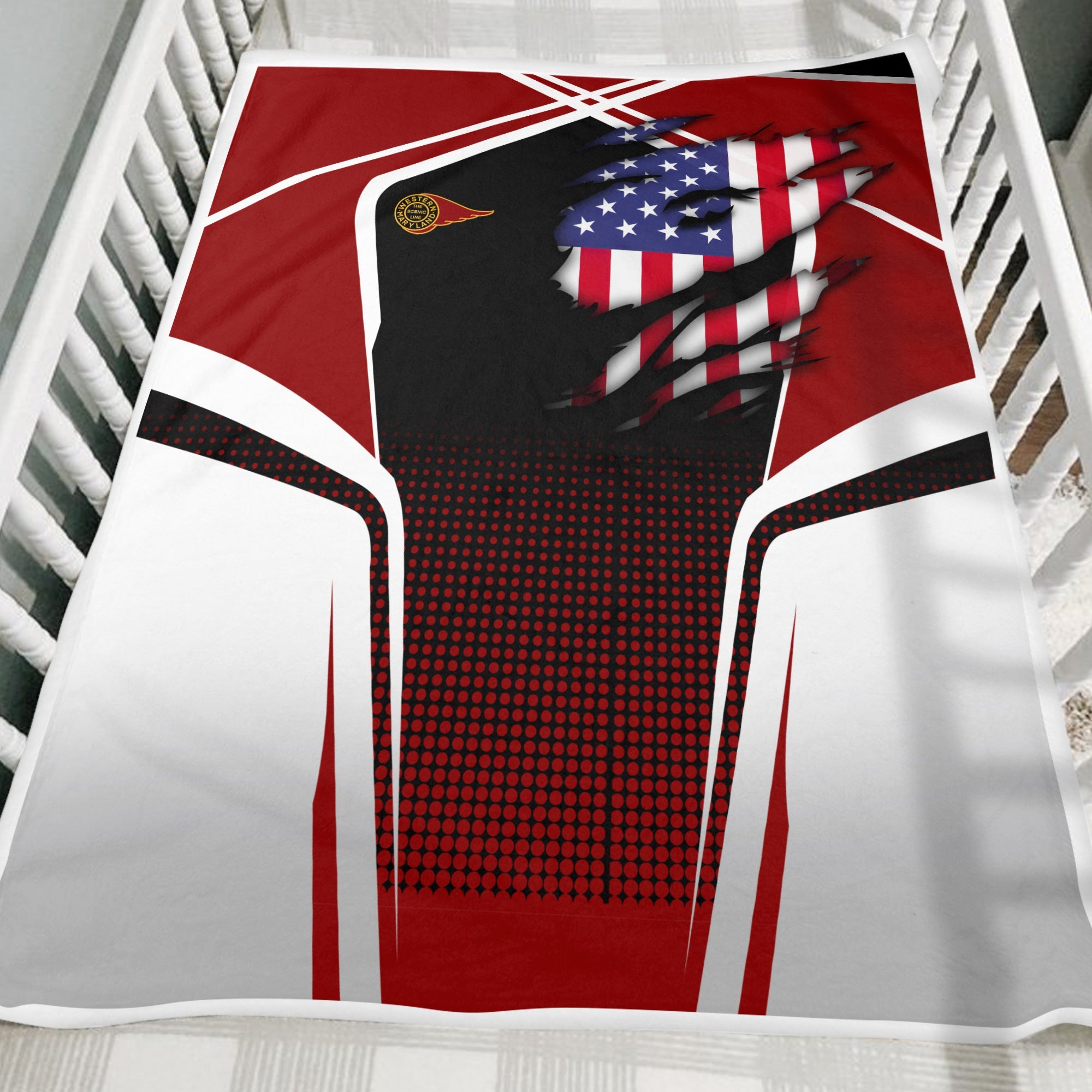 Railspirit Personalized Western Maryland Railway Blanket American Vintage All Over Printed Blanket