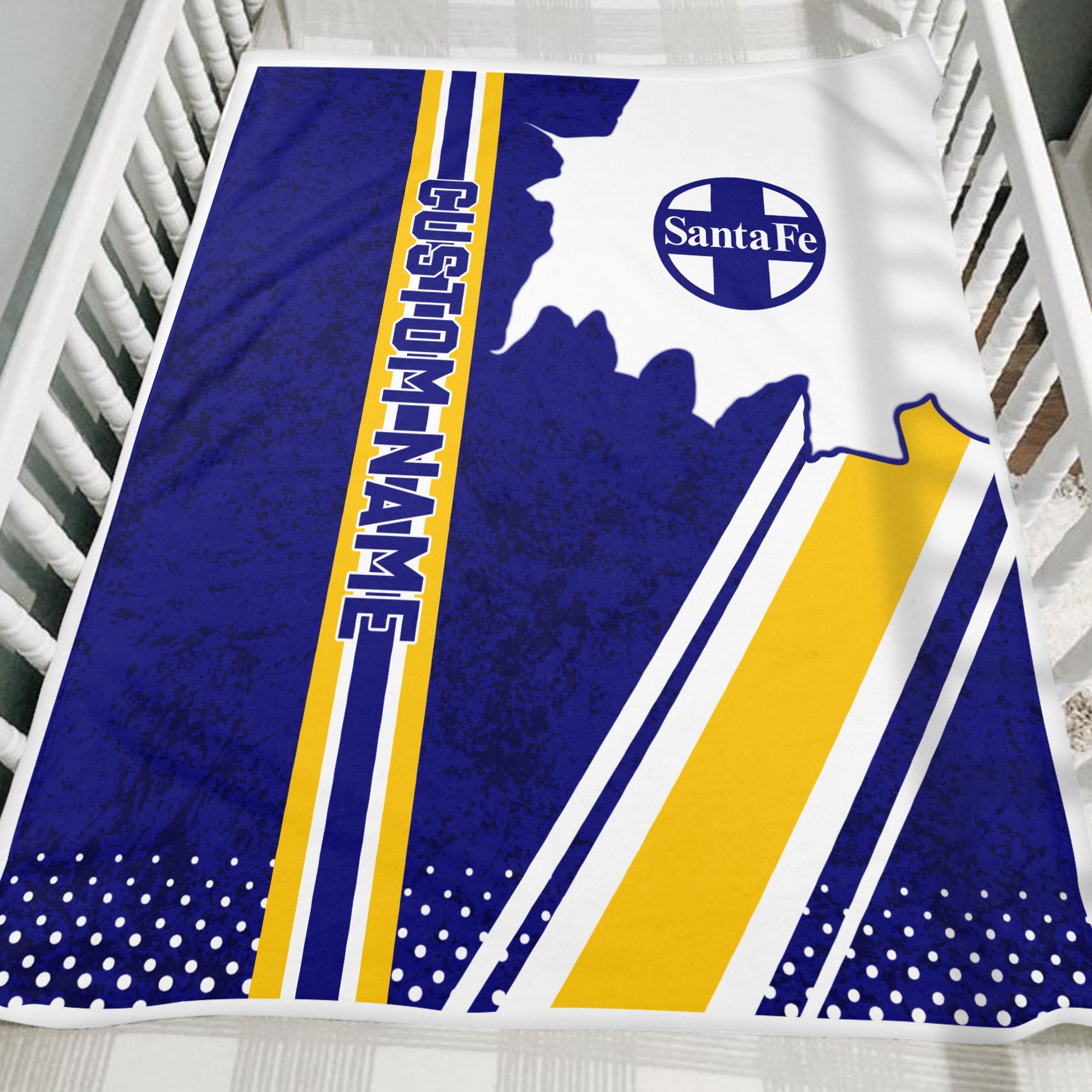 Railspirit Personalized Santa Fe Railway Blanket Vintage Atchison, Topeka and Santa Fe Railway All Over Printed Blanket