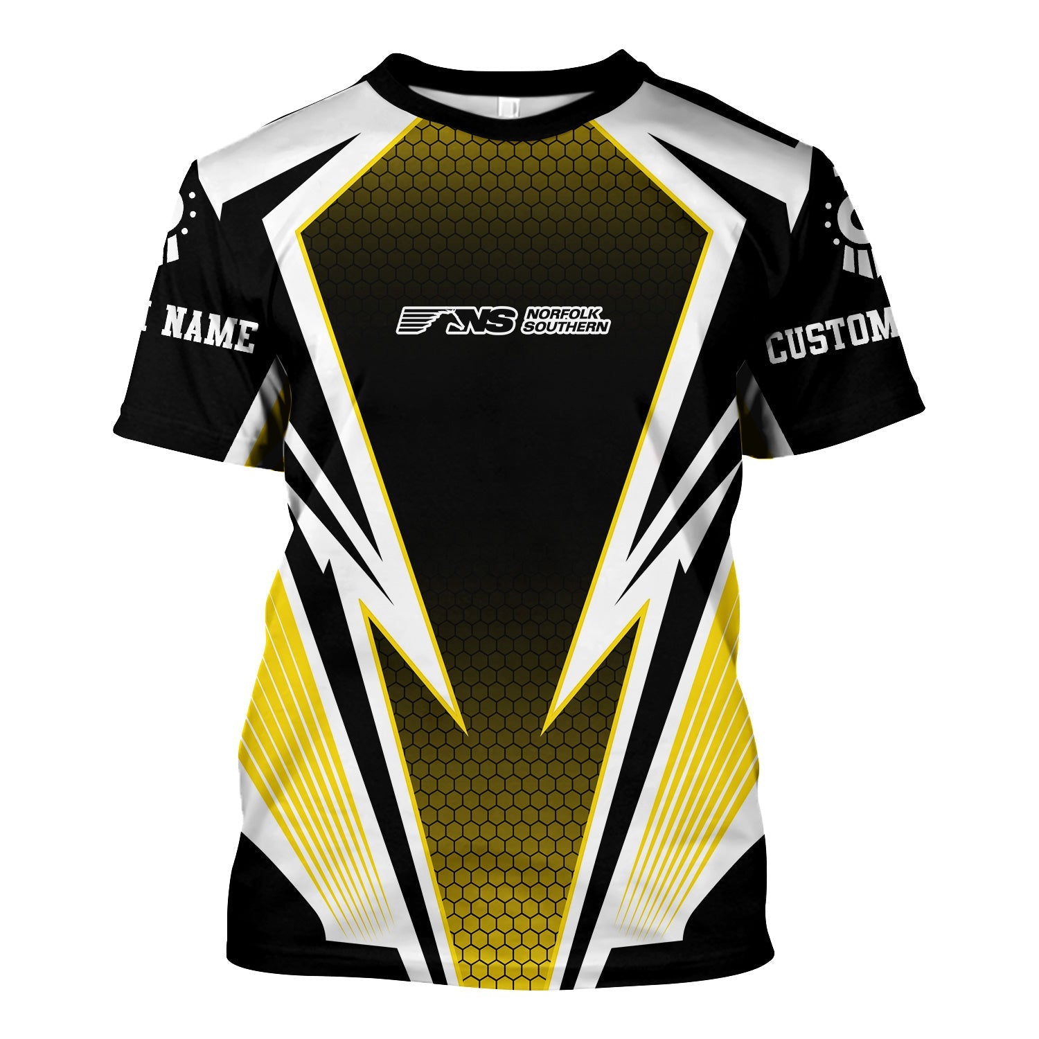 Railspirit Personalized Norfolk Southern Railway T-Shirt Lightning Graphic Style Shirt Gift Idea For Train Lover