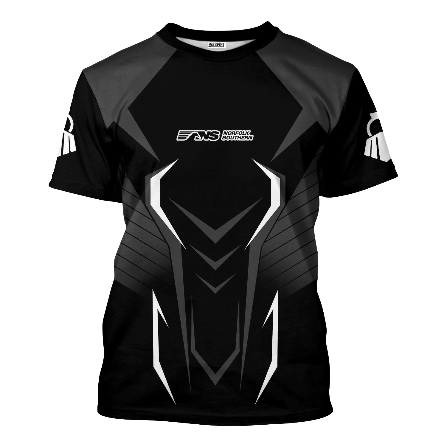 Railspirit Personalized Norfolk Southern Railway T-Shirt Dynamic Design Style Perfect Shirt for Train Enthusiasts