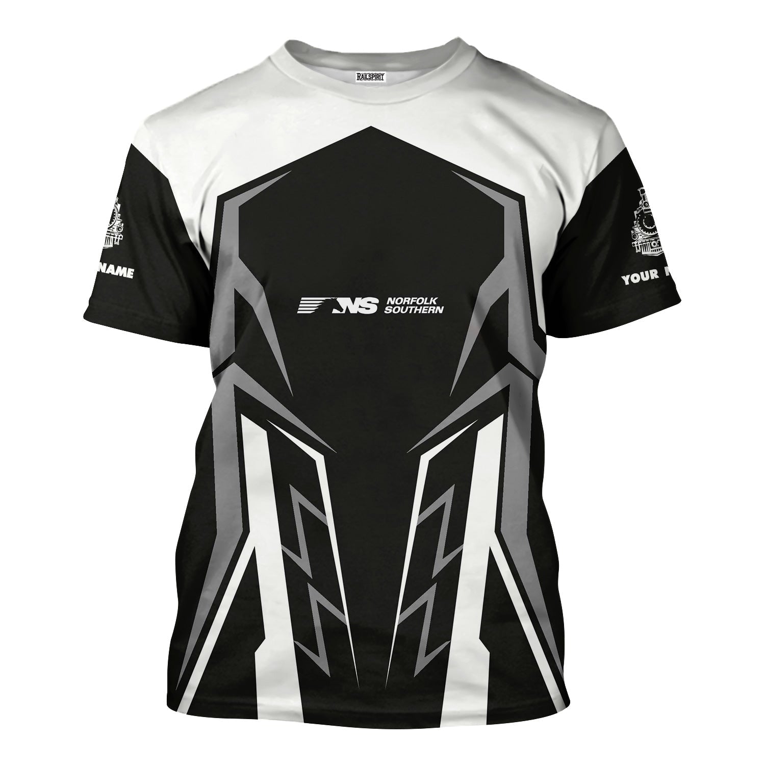 Railspirit Personalized Norfolk Southern Railway T-Shirt Futuristic Design with Custom Job Train Shirt