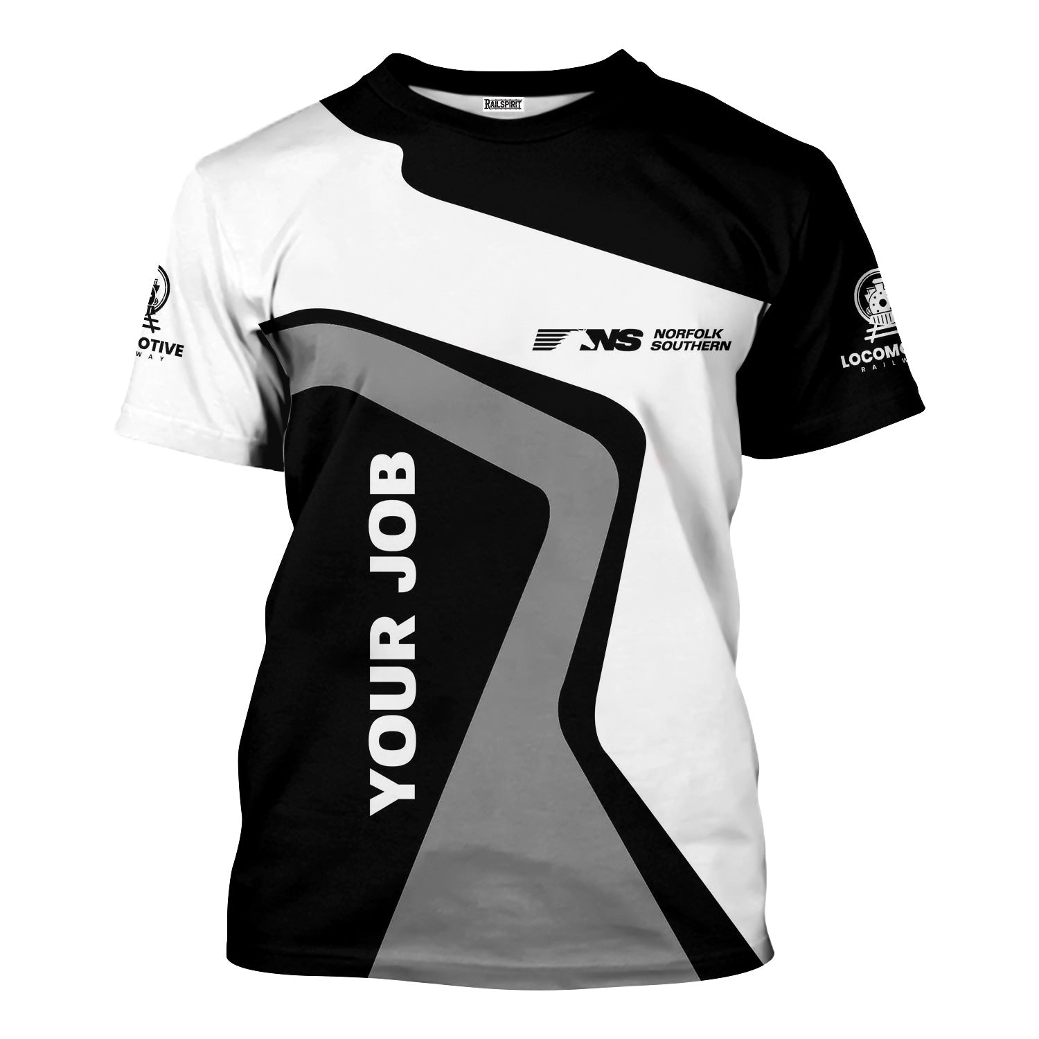 Railspirit Personalized Norfolk Southern Railway T-Shirt Unique Design with Custom Job Position Train Shirt