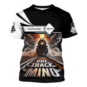 Railspirit Personalized Norfolk Southern Railway T Shirt One Track Mind Train Printed Shirt