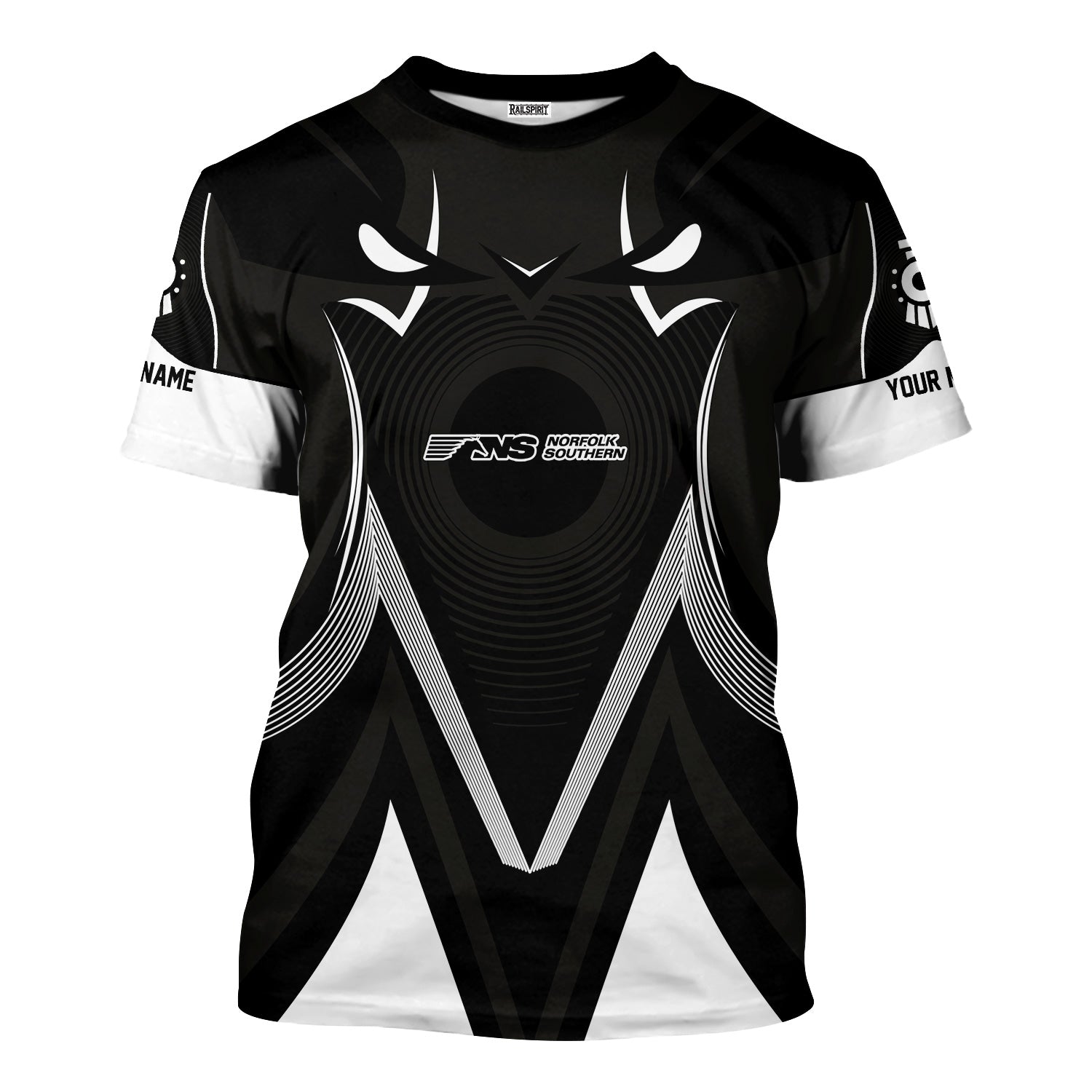 Railspirit Personalized Norfolk Southern Railway T-Shirt Vibrant Graphic Pattern Shirt For Train Enthusiasts