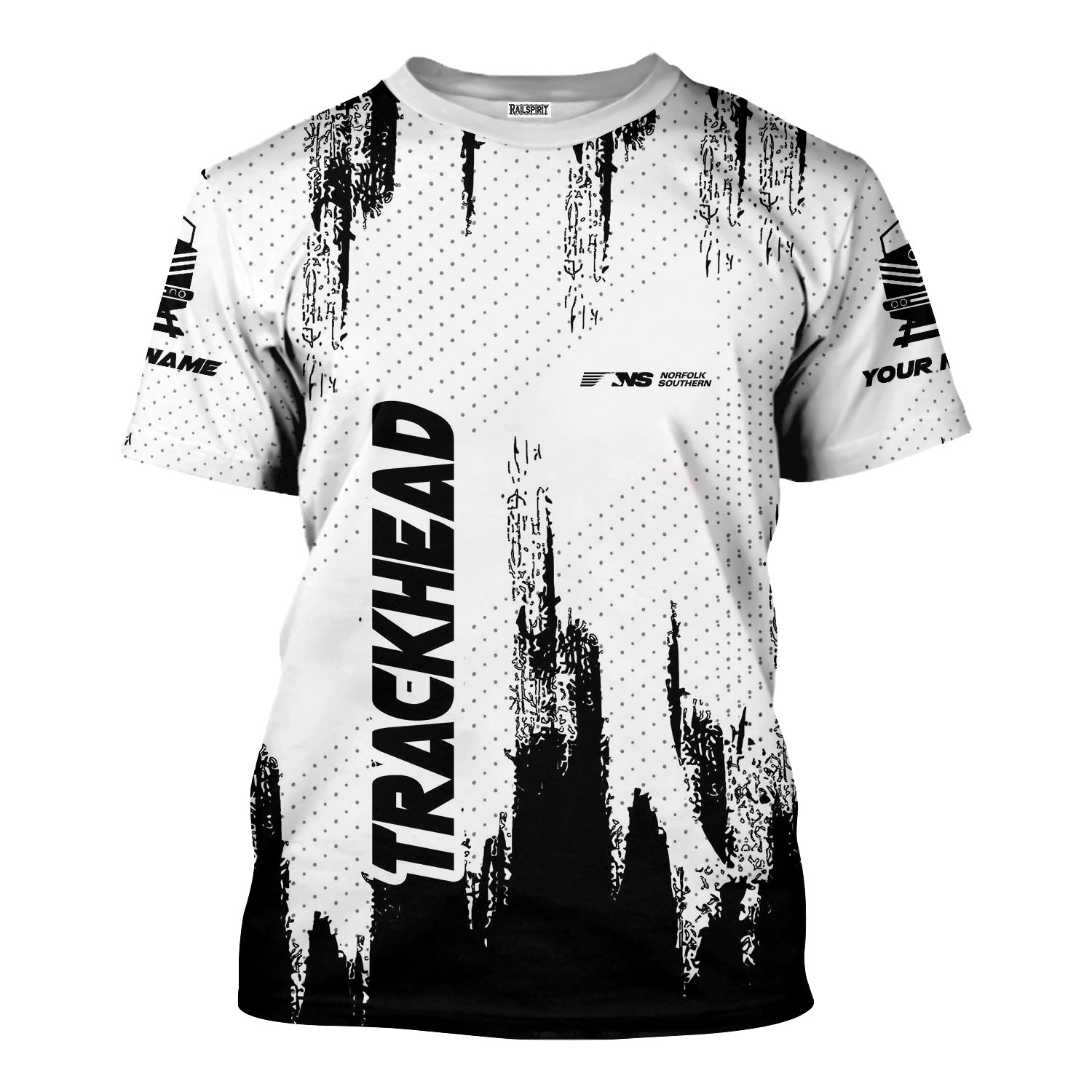 Railspirit Personalized Norfolk Southern Railway T-Shirt Paint Impact Design Train Shirt for Trackhead
