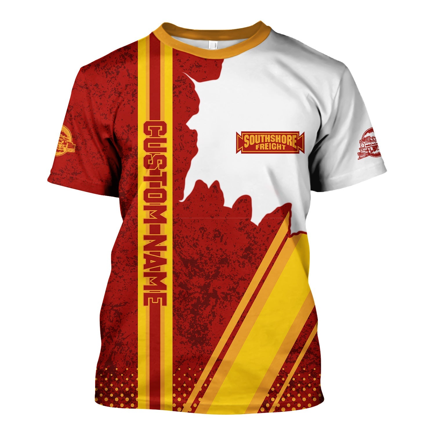 Railspirit Personalized Chicago South Shore and South Bend Railroad T-Shirt All Over Printed Unisex Shirt