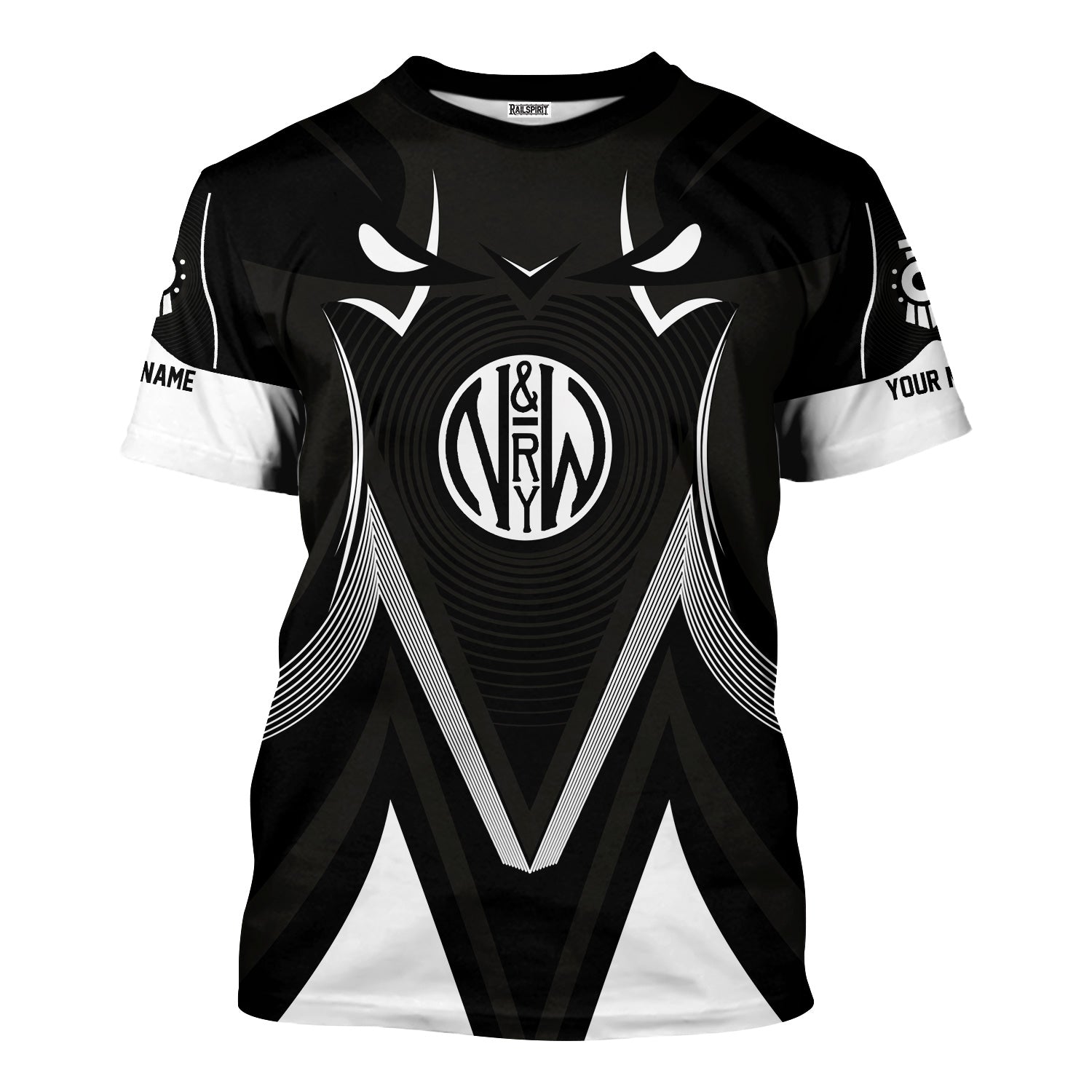 Railspirit Personalized Norfolk and Western Railway T-Shirt Vibrant Graphic Pattern N&W Shirt For Train Enthusiasts