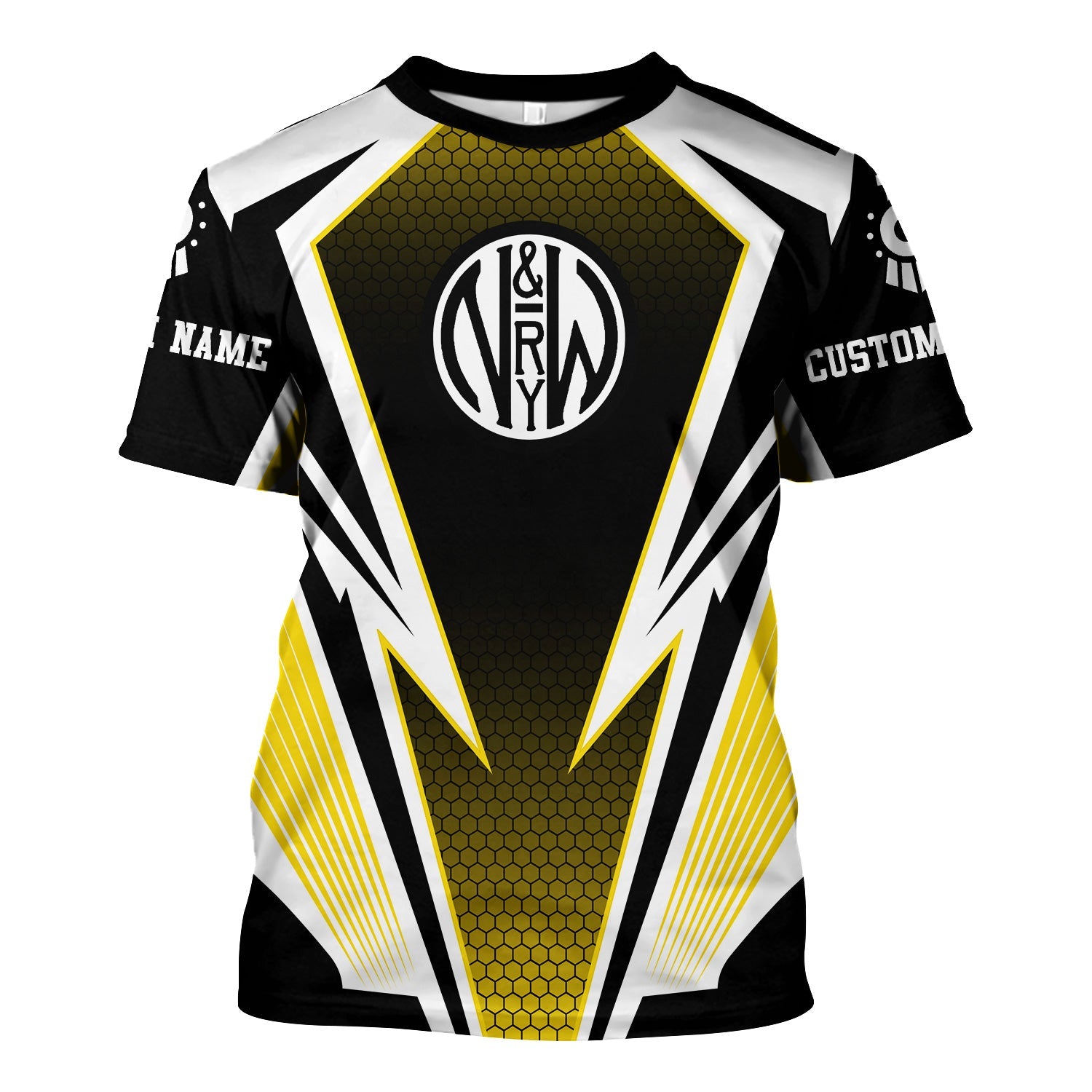 Railspirit Personalized Norfolk and Western Railway T-Shirt Lightning Graphic Style N&W Shirt Gift Idea For Train Lover