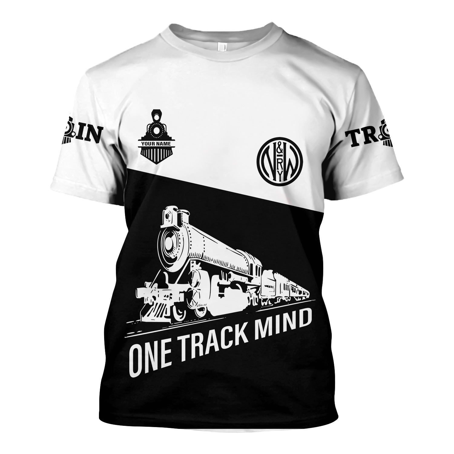 Railspirit Personalized Norfolk and Western Railway T Shirt One Track Mind Unisex Train Shirt Gift Idea For Train Lover