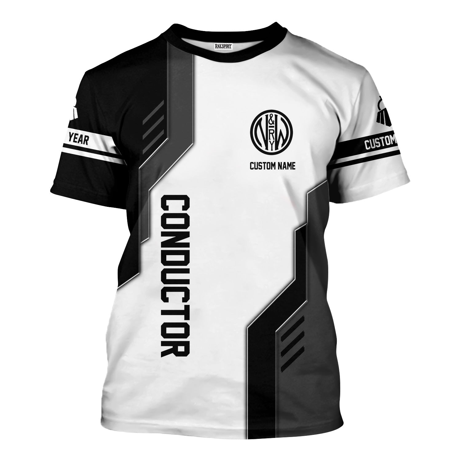 Railspirit Personalized Norfolk and Western Railway T-Shirt Unique Railway Style with Custom Job N&W Train Shirt