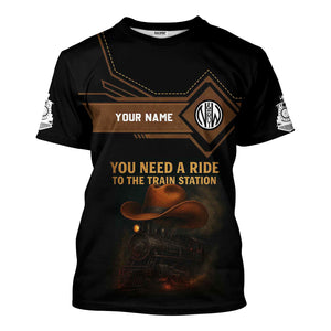 Railspirit Personalized Norfolk and Western Railway T-Shirt You Need A Ride To The Train Station N&W Shirt For Train Lovers