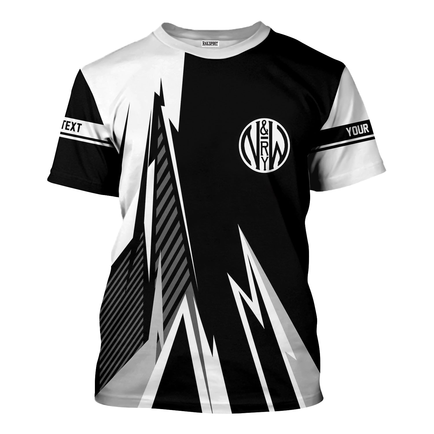 Railspirit Personalized Norfolk and Western Railway T-Shirt Lightning-Inspired Railway Style N&W Shirt For Train Lovers