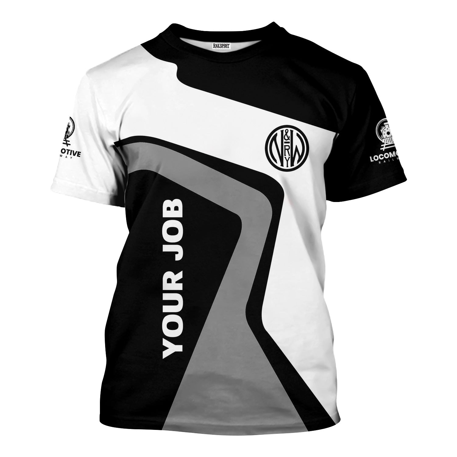 Railspirit Personalized Norfolk and Western Railway T-Shirt Unique Design with Custom Job Position N&W Train Shirt