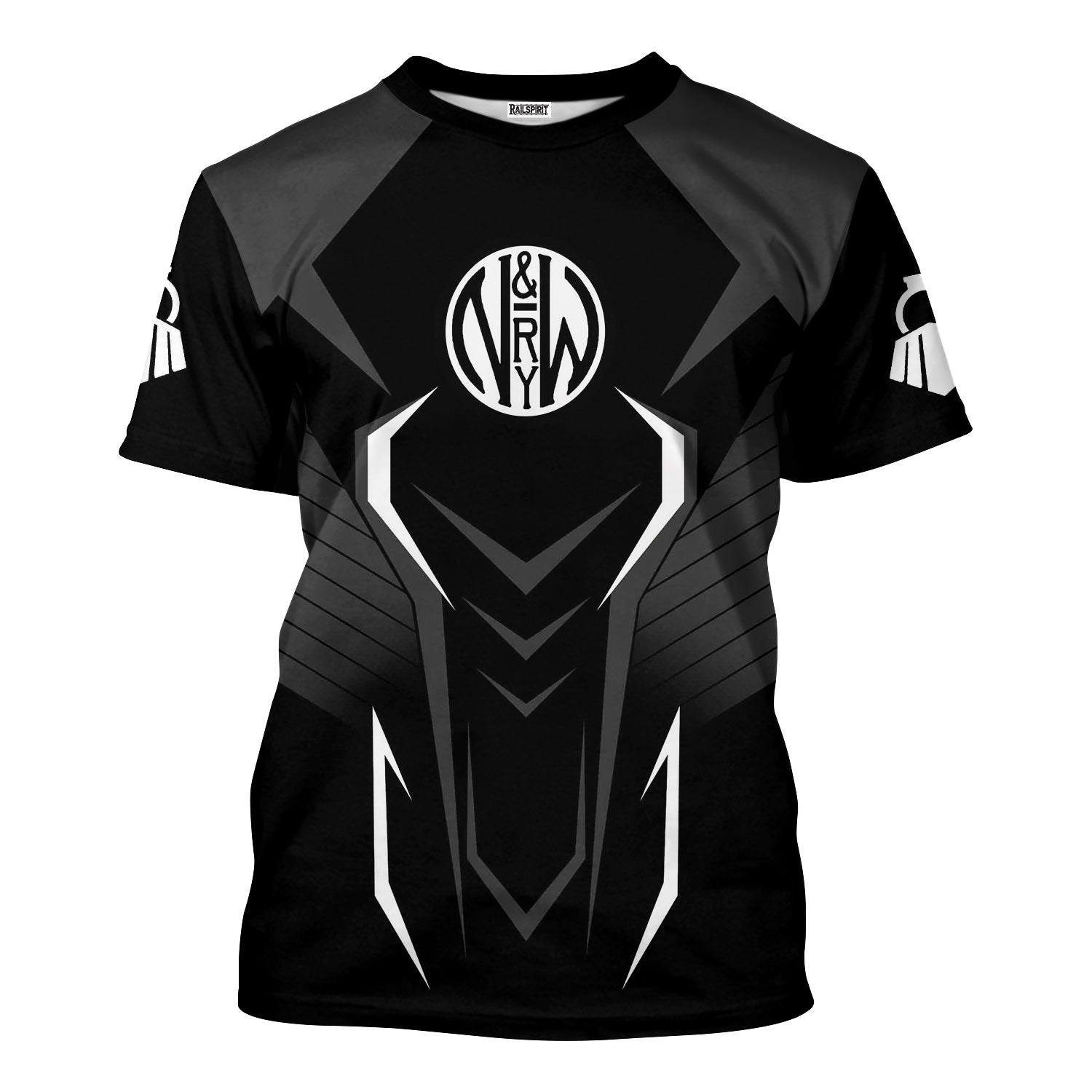 Railspirit Personalized Norfolk and Western Railway T-Shirt Dynamic Design Style N&W Perfect Shirt for Train Enthusiasts