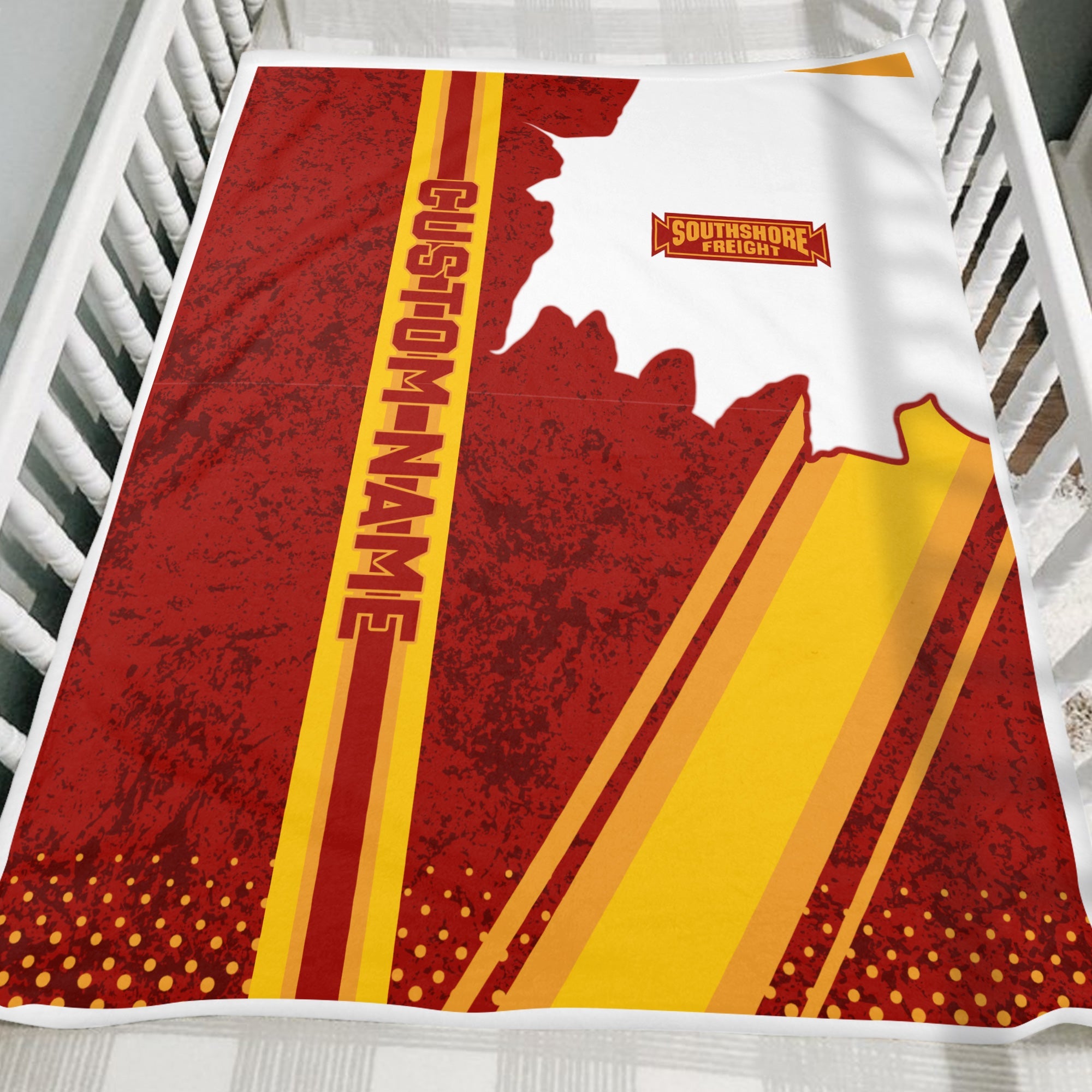 Railspirit Personalized Chicago South Shore and South Bend Railroad Blanket Vintage All Over Printed Blanket