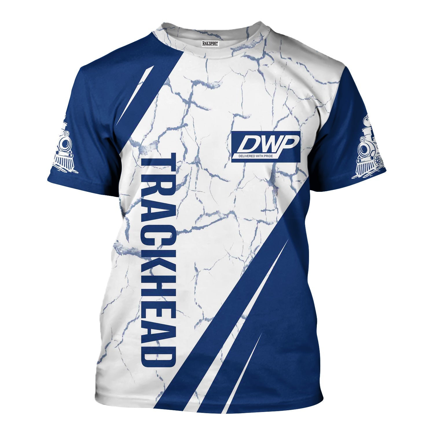 Railspirit Personalized Duluth, Winnipeg and Pacific Railway T-Shirt Crackle Texture Style Shirt For Trackhead