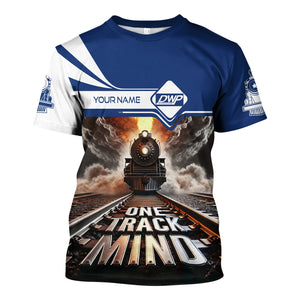 Railspirit Personalized Duluth, Winnipeg and Pacific Railway T Shirt One Track Mind Train Printed Shirt