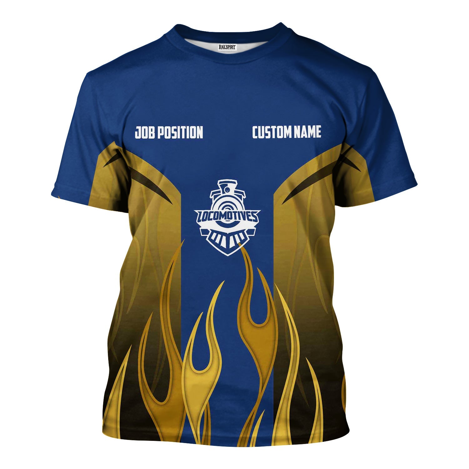 Railspirit Custom Name and Job Title Duluth, Winnipeg and Pacific Railway T-Shirt Flame Graphic Train Shirt