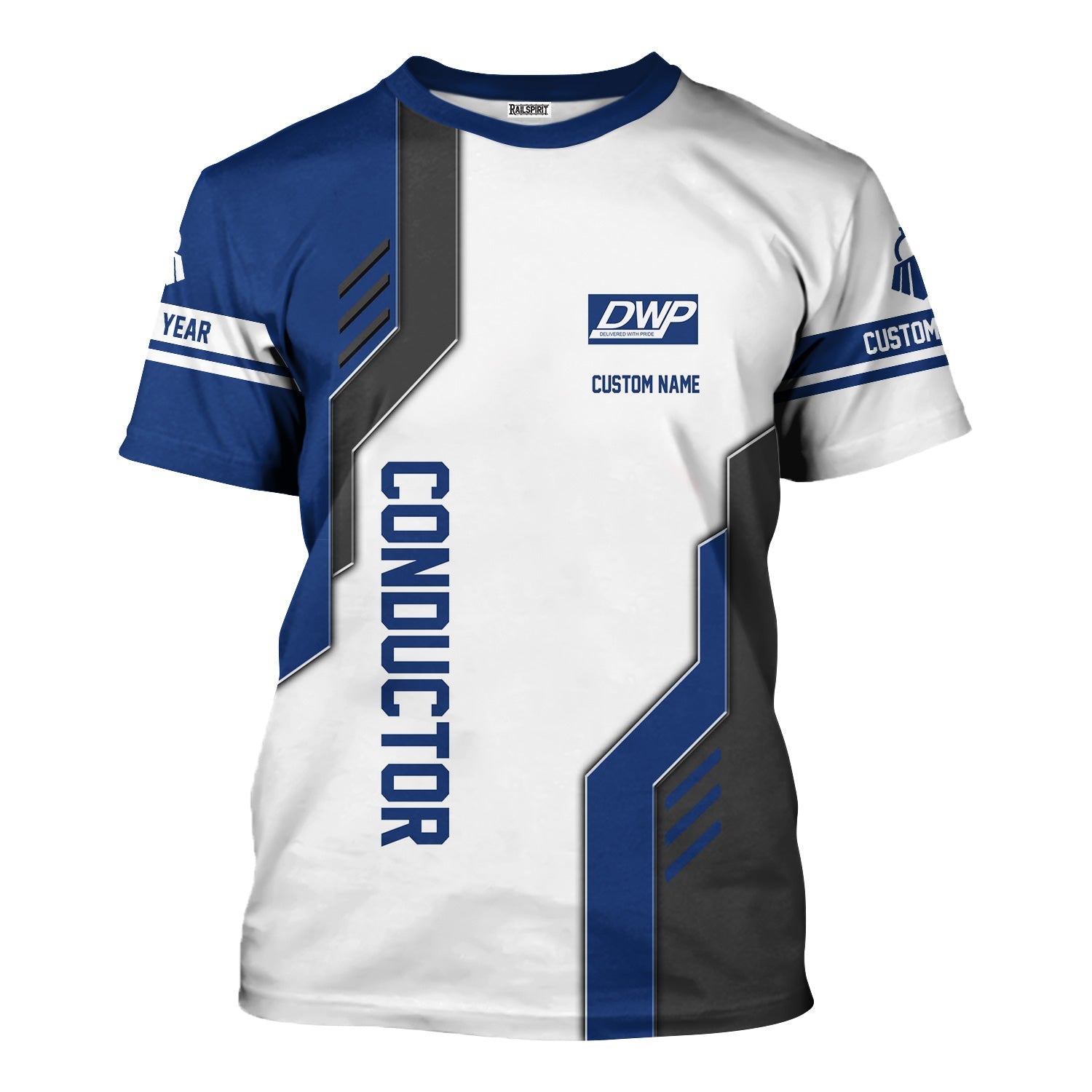 Railspirit Personalized Duluth, Winnipeg and Pacific Railway T-Shirt Unique Railway Style with Custom Job Train Shirt