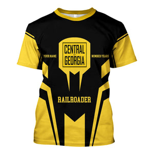Railspirit Personalized Central of Georgia Railway T-Shirt Custom Year Railroader Shirt Gift Idea For Train Lover