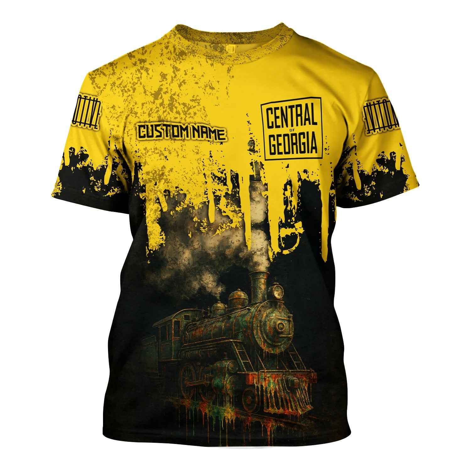 Railspirit Personalized Central of Georgia Railway T-Shirt Vintage Train Art Style Shirt For Locomotive Fans