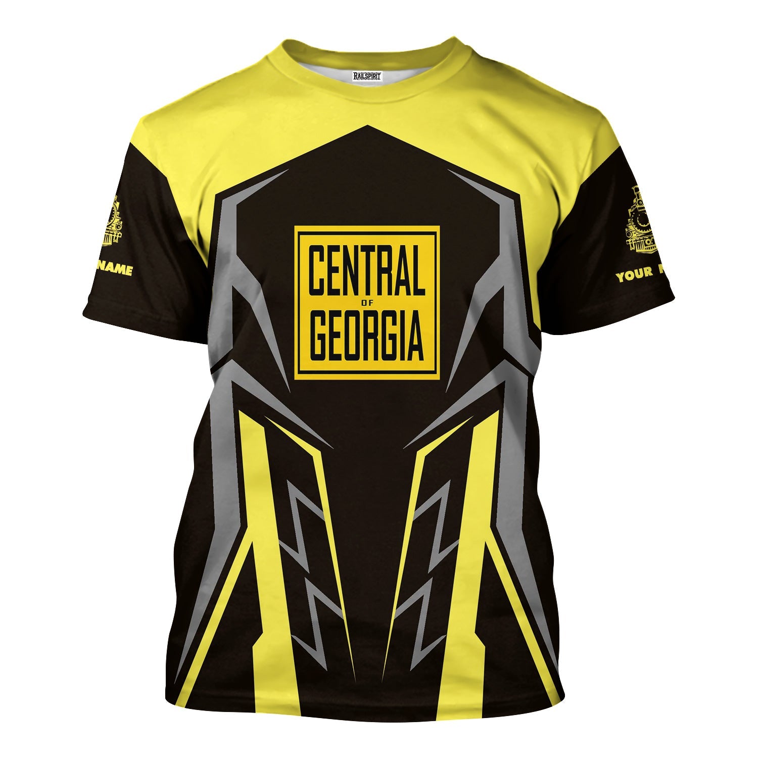 Railspirit Personalized Central of Georgia Railway T-Shirt Futuristic Design with Custom Job Train Shirt