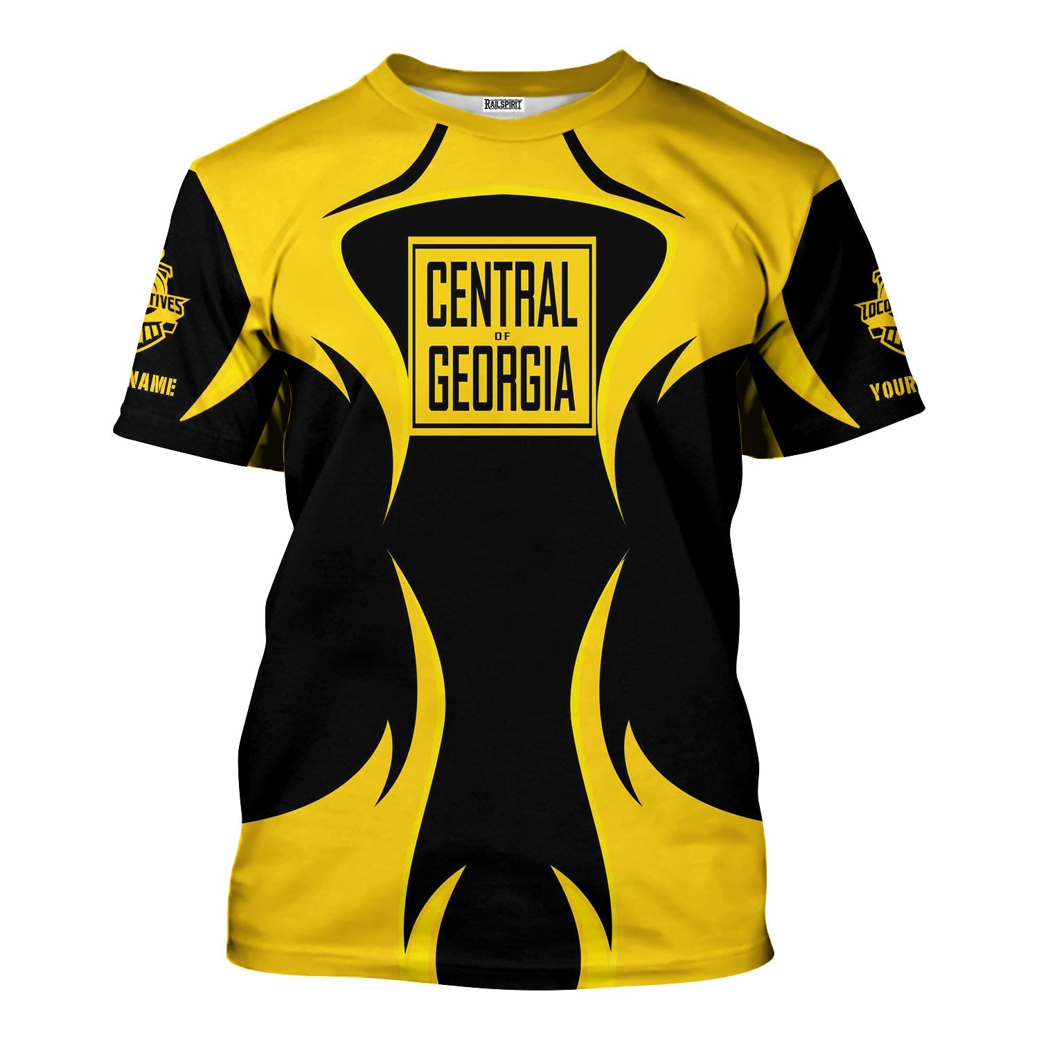 Railspirit Personalized Central of Georgia Railway T-Shirt Distinctive Flame Style Shirt For Steam Engine Addict