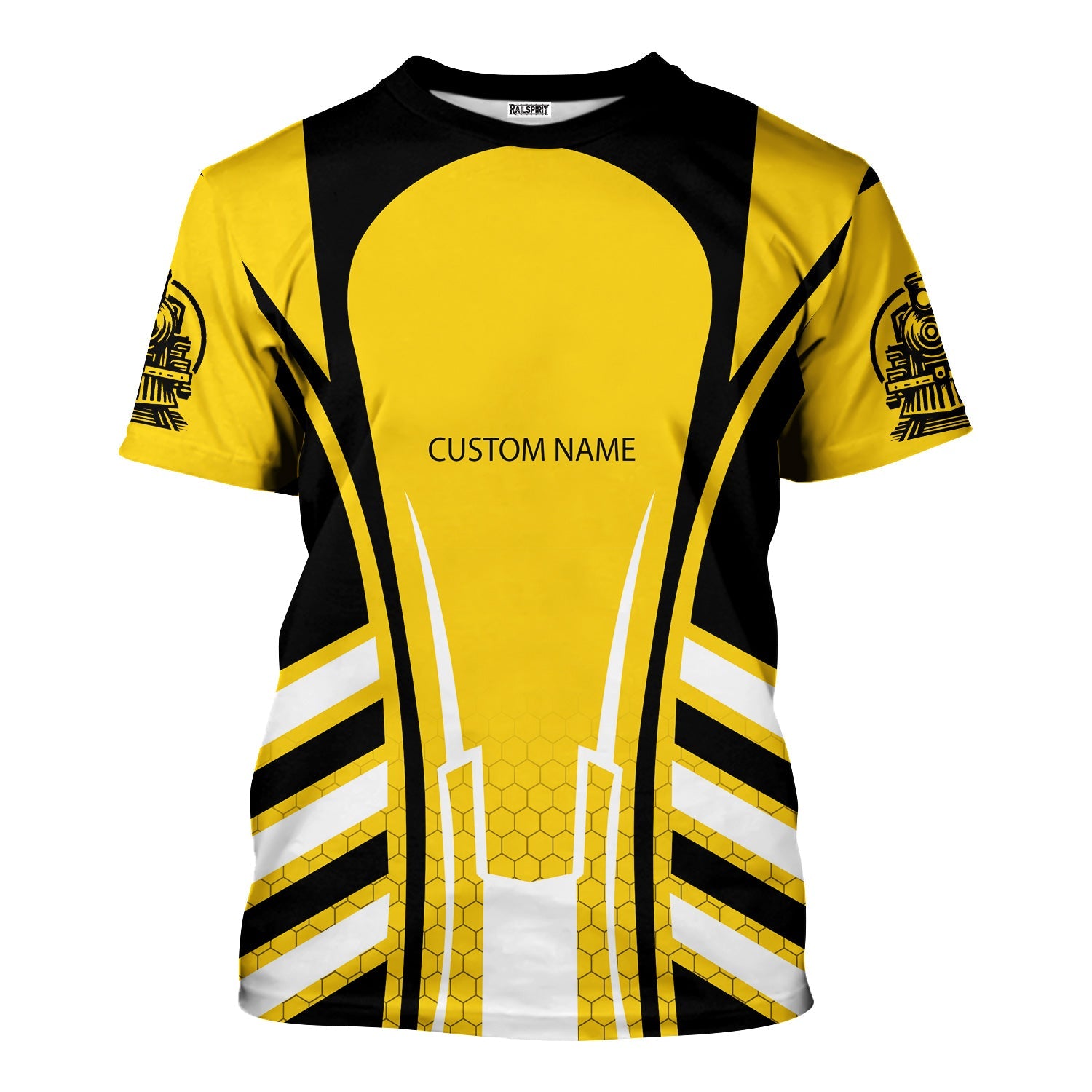 Railspirit Personalized Central of Georgia Railway T-Shirt Striped Railroad Style Train Shirt All Over Print