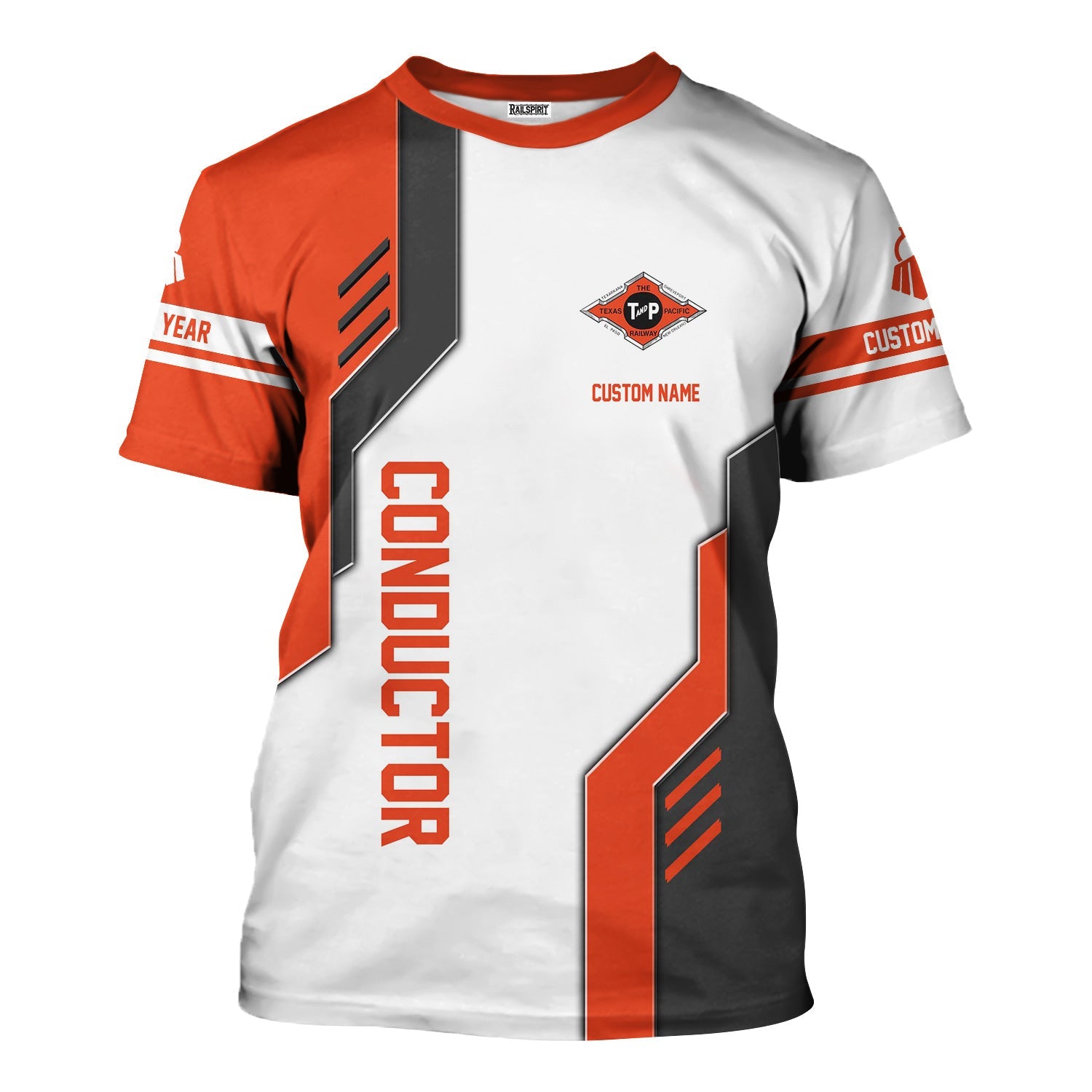 Railspirit Personalized Texas and Pacific Railway T-Shirt Unique Railway Style with Custom Job Train Shirt