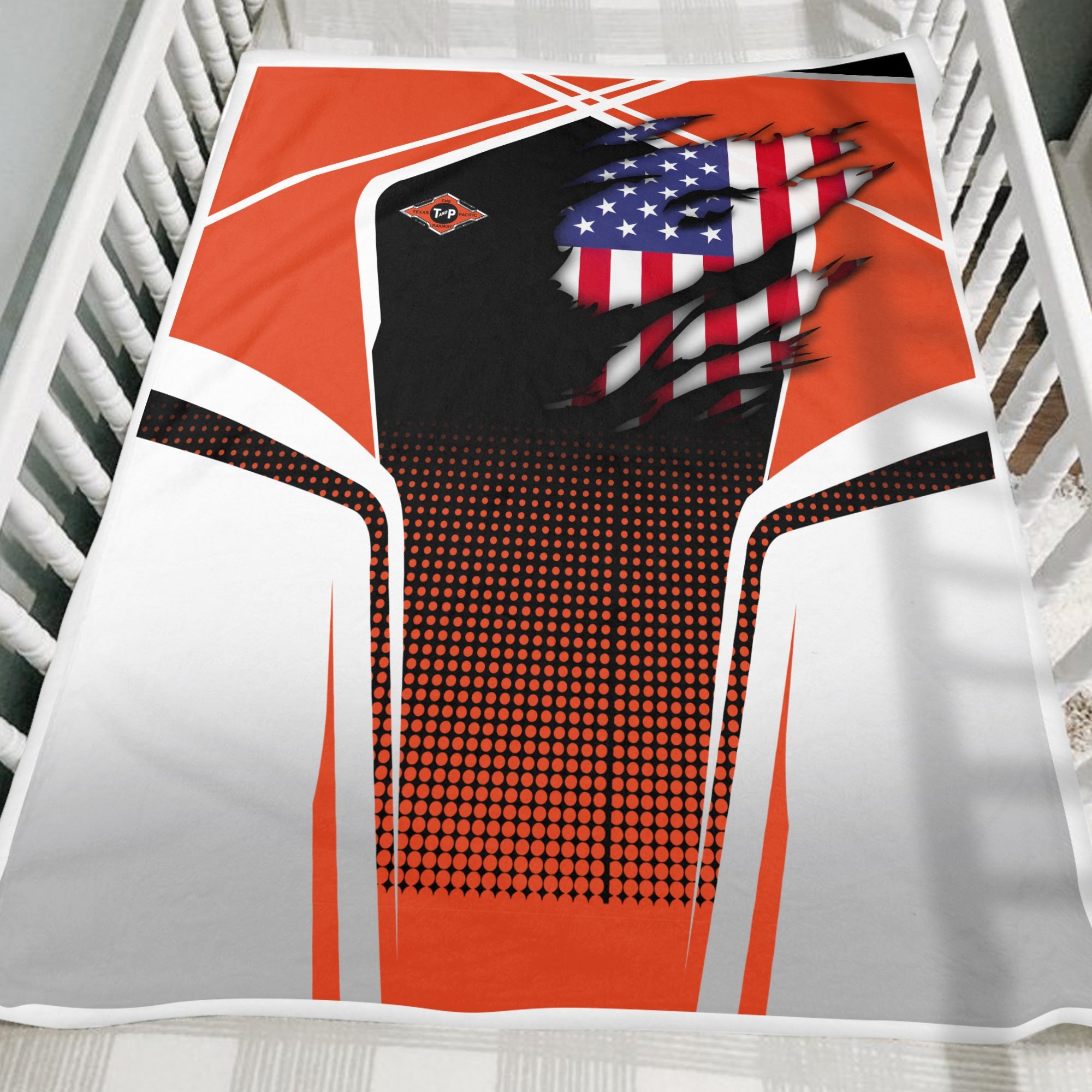 Railspirit Personalized Texas and Pacific Railway Blanket American Vintage All Over Printed Blanket