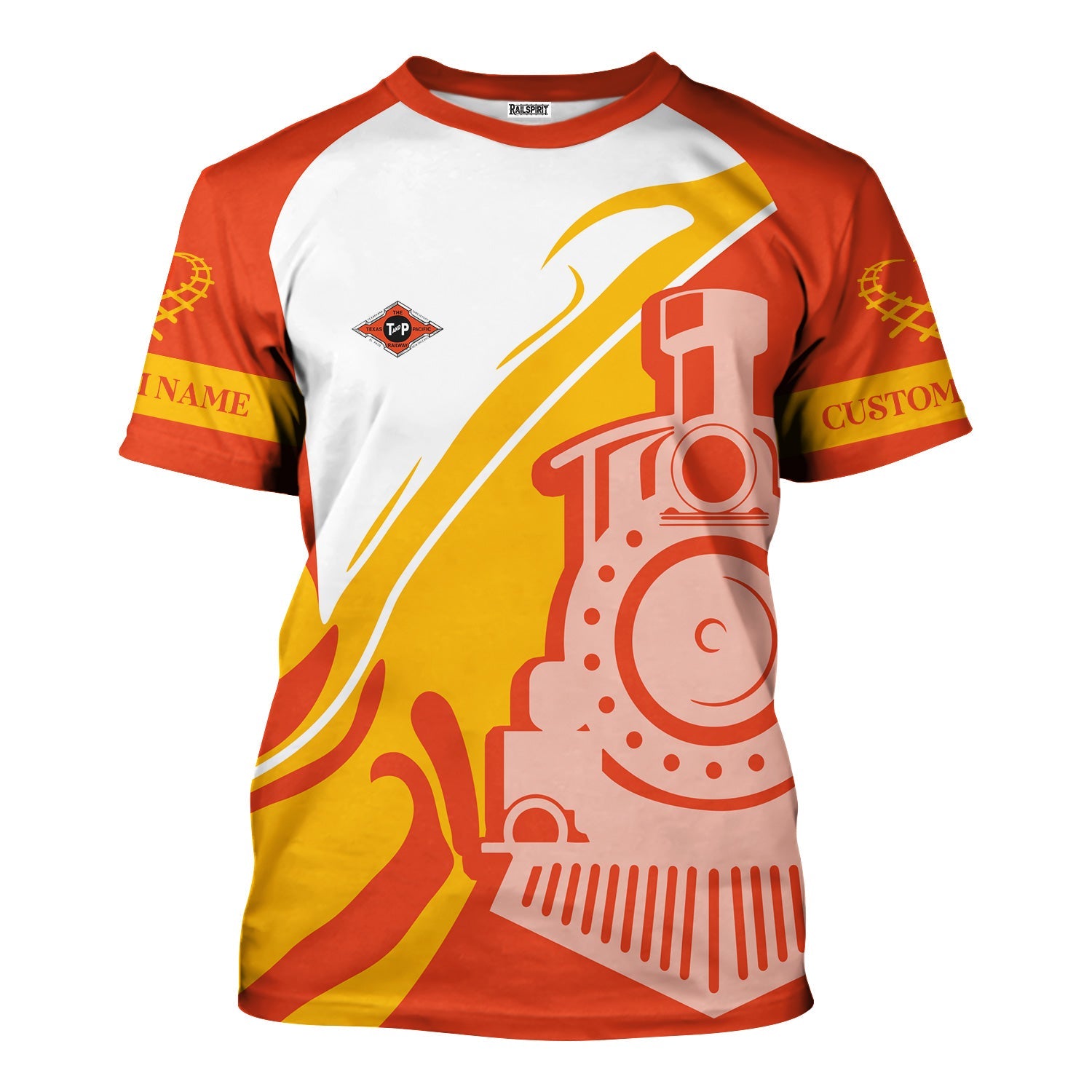 Railspirit Personalized Texas and Pacific Railway T-Shirt Flame-Inspired Style Shirt Gift Idea For Train Lovers